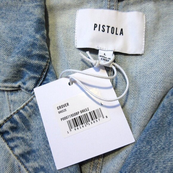 NWT Pistola Grover in Breeze Denim Jean Relaxed Field Suit Jumpsuit L - Picture 6 of 7